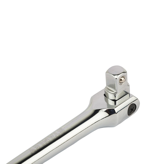 STANLEY 4-86-405 chrome finish ratchet handle, product close-up on white background.