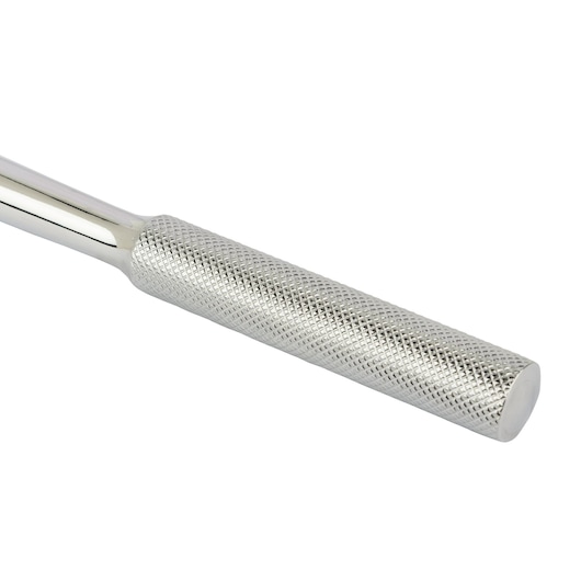 STANLEY 4-86-405 chrome-plated metal handle with textured grip, product photo on white background.
