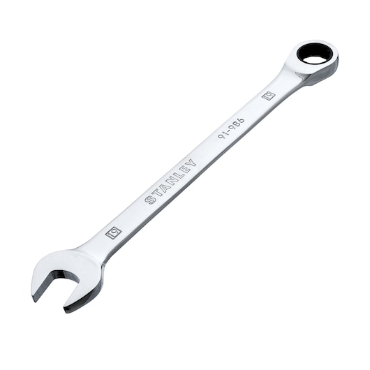RATCHET WRENCH 19MM STANLEY  white background ANGLE