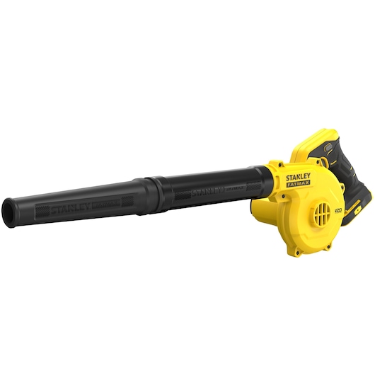 STANLEY SCBL01 photography of yellow and black cordless blower, side angle, on white background.