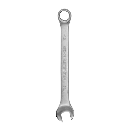 INDIVIDUAL COMBINATION WRENCH ON WHITE BACKGROUND FRONT VIEW