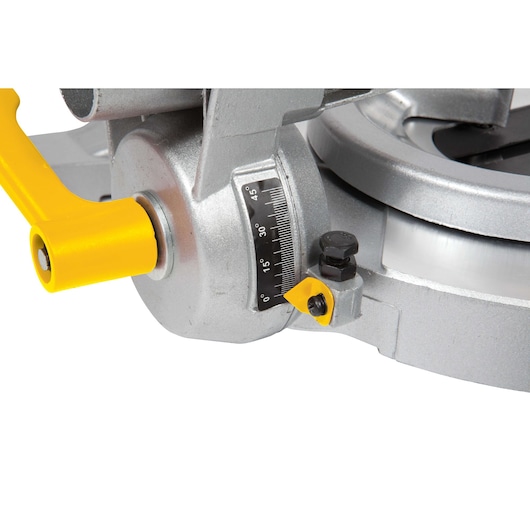 STANLEY STSM1525 miter saw gauge and handle, close-up photo on white background.